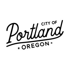 City of Portland lettering design. Portland, Oregon typography design. Vector and illustration.