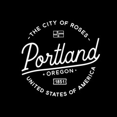 City of Portland. The city of roses. Vector and illustration.