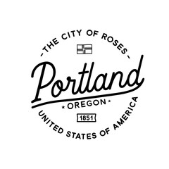 City of Portland. The city of roses. Vector and illustration.