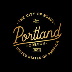 Fototapeta na wymiar City of Portland. The city of roses. Vector and illustration.
