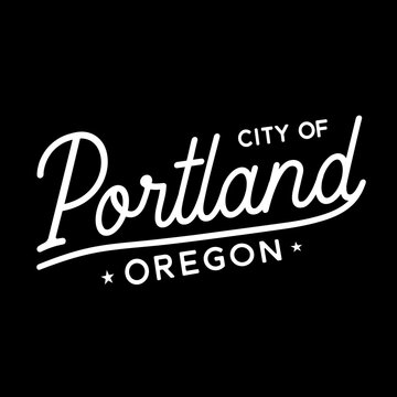 City of Portland lettering design. Portland, Oregon typography design. Vector and illustration.