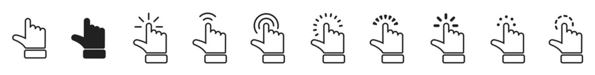 click cursor arrow icons set. Png.  Cursor icon. Vector illustration. Mouse click cursor icons set. 