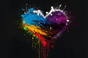 Heart colorful Splashes ideal for decoration