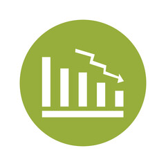 graph icon, round business icon for presentation, business sticker