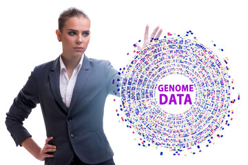 Businesswoman in genome data concept