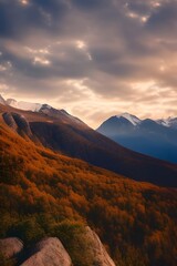 Naklejka na ściany i meble autumn in the mountains