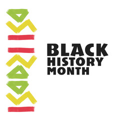 Design on white background, geometric pattern in African style, Black history month