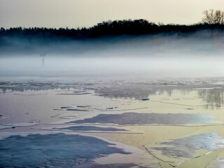 Naklejka premium erkner, deutschland - flakensee im winter