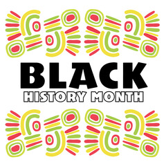 Black history month, banner template on white background, African