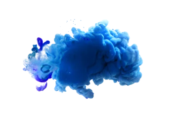 Foto auf Alu-Dibond Blue color smoke blot on Png transparent Abstract background. . © Liliia