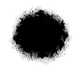 Rolgordijnen Ink black color smoke blot and drop on Png transparent Abstract background. © Liliia