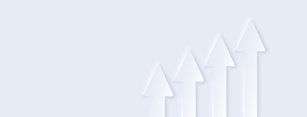 Inflation up trend background. Abstract financial chart with arrow. Business arrow target direction to success. Economy growth chart, up trend graph. Market inflation progress. Vector