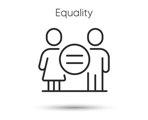 Ethics line icon. Equal balance sign. Gender equality symbol. Illustration for web and mobile app. Line style ethic icon. Editable stroke gender equal balance. Vector