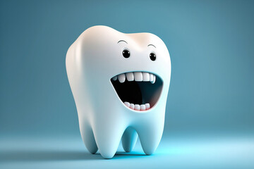 Zufriedener Zahn zeigt seine Zustimmung mit Daumen hoch isoliert auf pastellfarbenem Hintergrund