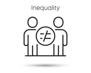 Discrimination line icon. Equality balance sign. Gender inequality symbol. Illustration for web and mobile app. Line style equal ethics icon. Editable stroke gender discrimination. Vector