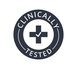 Monochromatic Clinically Tested symbol.
