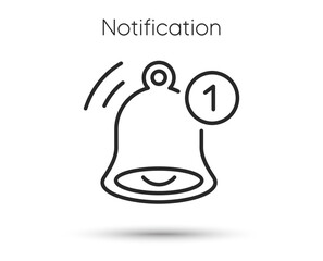 Obraz premium Notification line icon. Notice bell sign. Subscription alarm symbol. New message attention. Illustration for web and mobile app. Line style notification bell icon. Editable stroke notice alarm. Vector