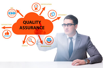 Businessman in quality assurance concept