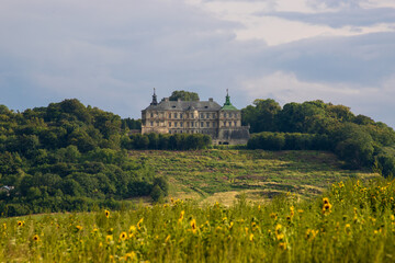 Obraz premium Pidhirtsi Castle, stands on top of a hill