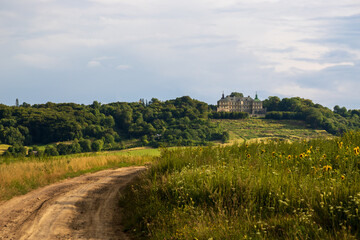 Fototapeta na wymiar Pidhirtsi Castle, stands on top of a hill