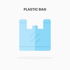 Plastic Bag icon flat. Vector illustration on white background. Can used for web, app, digital product, presentation, UI and many more.