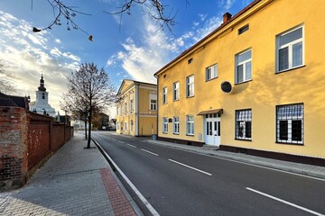 Fototapeta na wymiar street in the small town of Paskov