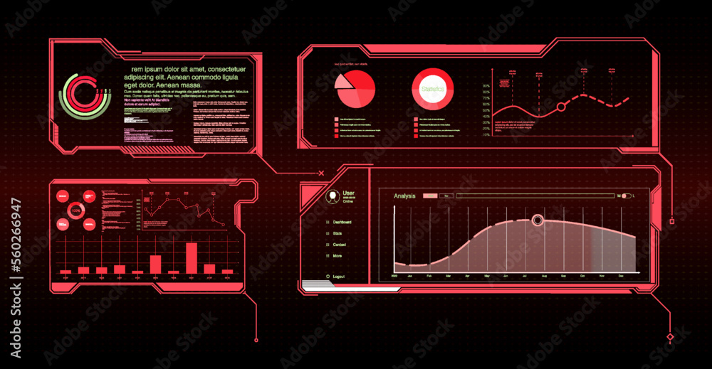 Poster gui elements for game. data information infographic. vector big set of sci fi modern user interface 