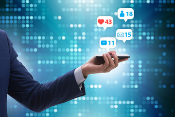 Businessman in the communication concept