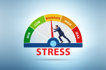 Concept of stress meter with businessman