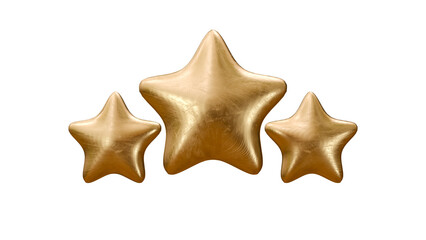 Star rank shabby gold icons 3d illustration on a light background, rating, achievements. Minimal concept. 3D illustration