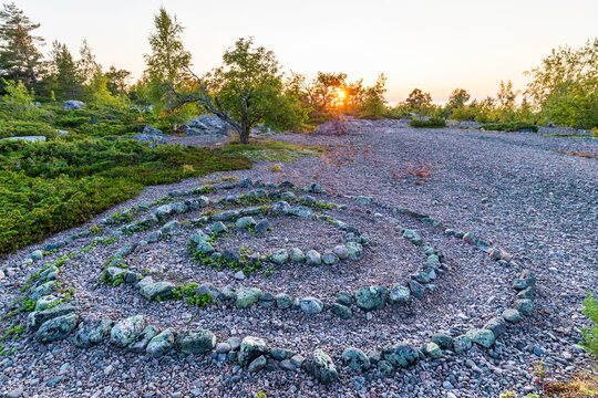 Labyrinth. Turf maze. Ohtakari, Kokkola, Finland