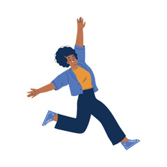 Woman Character Falling Down After Slip on the Ground Vector Illustration