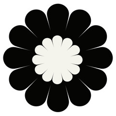 black and white flower