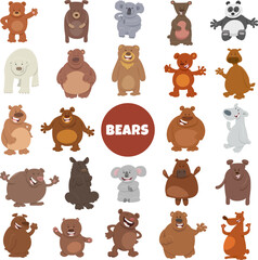 cartoon bears wild animal characters big set