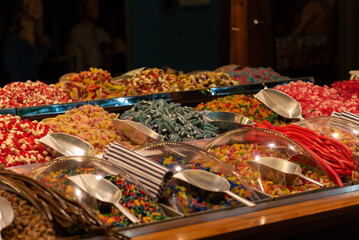 Glasgow Christmas market in Glasgow- sweets for sale