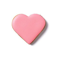 Sweet heart shaped cookie on white background. Valentine's Day celebration