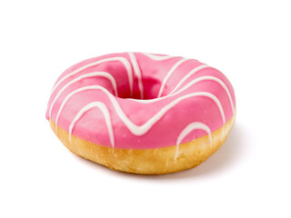 Tasty glazed donut isolated on white background