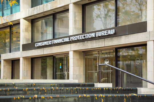 Washington, DC USA - October 22, 2022: Office building of the Consumer Financial Protection Bureau, an independent agency of the US Federal Government, located near the White House