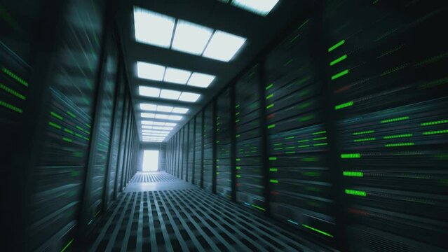 IT engineering, rack servers in the modern data center.	
