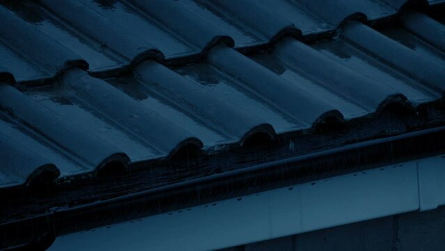 Raining On Roof In The Evening