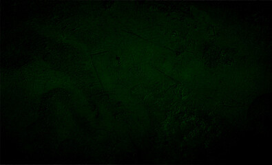 Green dark concrete texture wall background on black. Wallpaper pattern curved rough dark cement stone. Floor sand surface clean polished.