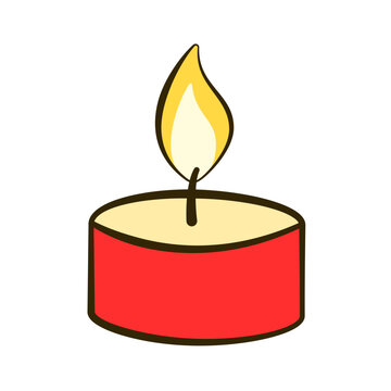 Red tealight. Valentine's day. Flat icon. Vector illustration
