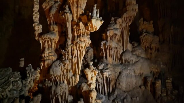 stalactite details inside the cave