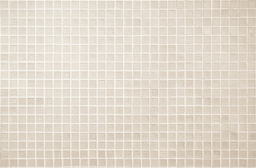 Cream light ceramic wall chequered and floor tiles mosaic background in bathroom. Simple seamless abstract surface clean.