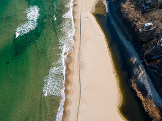 Aerial view of Vaya beach at Irakli area, Bulgaria