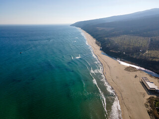 Aerial view of Vaya beach at Irakli area, Bulgaria