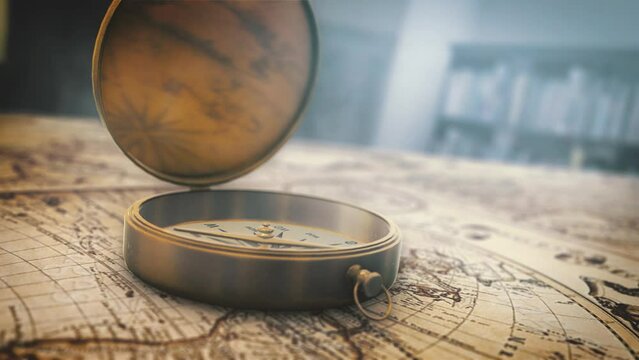 Map, compass