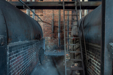 Old abandoned brick industrial building