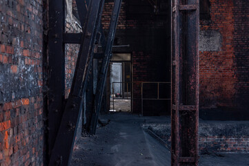 Old abandoned brick industrial building