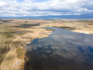 Aerial view of Pyasachnik (Sandstone) Reservoir, Bulgaria